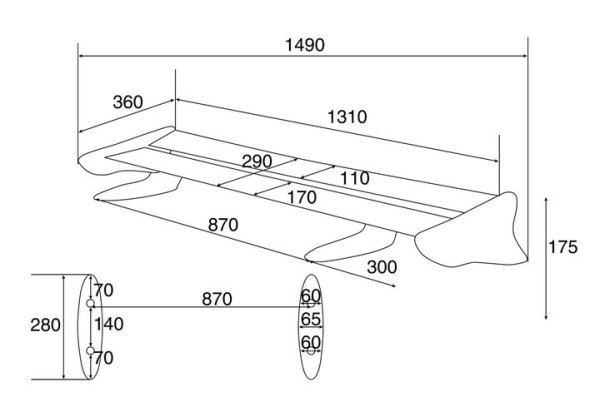 画像2: 汎用リアウィング T-1 (2)
