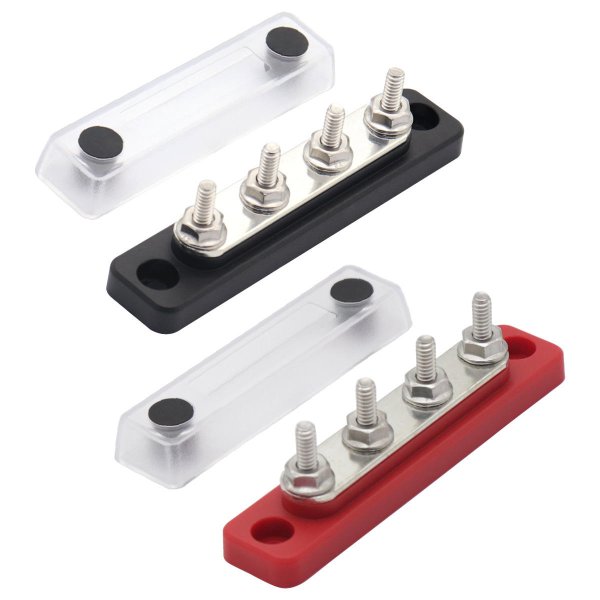 画像1: 4way配電ブロック (赤・黒） (1)