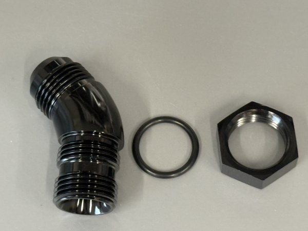 画像1: AN10オス45°ORB10ロックナット付き (1)